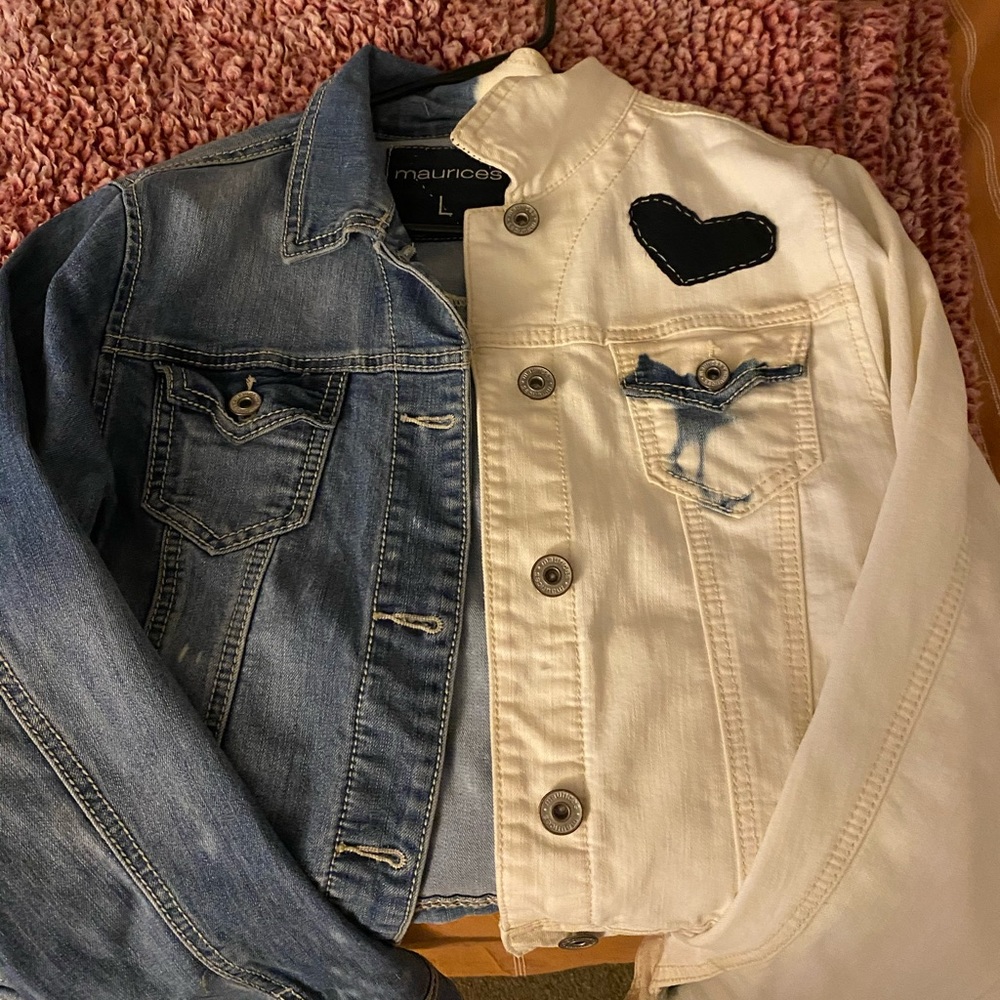 Hand sewn tye-dye jean jacket